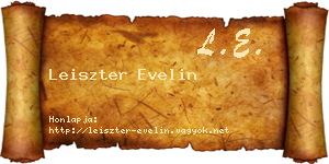 Leiszter Evelin névjegykártya